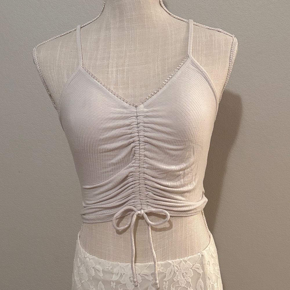 Caution To The Wind Ruched Crop Top